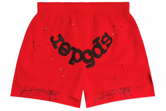 SP5DER OG WEB DOUBLE LAYER RED SHORT