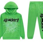 Sp5der Punk V2 Rhinestone Tracksuit Bright Green