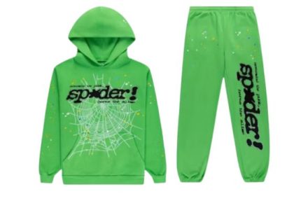Sp5der Punk V2 Rhinestone Tracksuit Bright Green